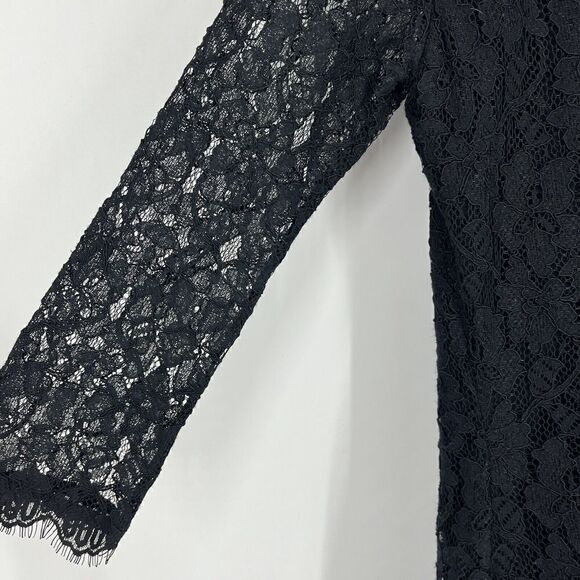 Diane Von Furstenberg Dress Size 4 Women Zarita Black Lace Cocktail Party Sheath - Picture 6 of 10